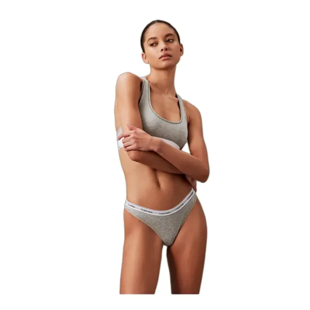 Calvin Klein Γυναικείο String Modern Logo Thong, Χρώμα Grey Heather - L 2