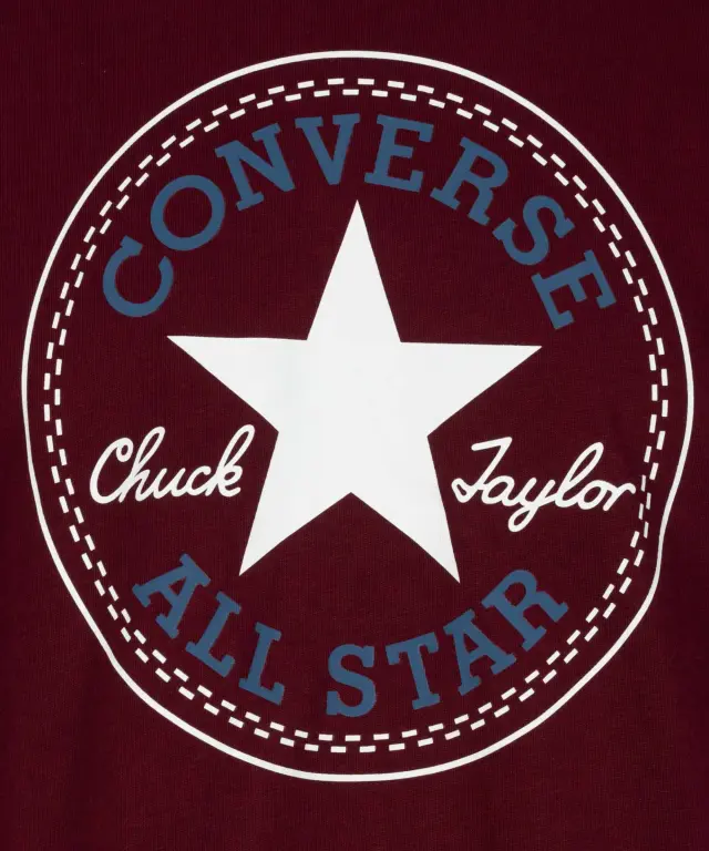 Converse - Ανδρικό T‑shirt Chuck Taylor All Star Patch Relaxed Fit CVM5T459-601 Μπορντό - S 3
