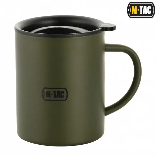 M-Tac Drinking Cup Insulated 450 Ml-Κούπα Ματ Λαδί από Aνοξείδωτο Ατσάλι - 06-Χακί-Olive Green