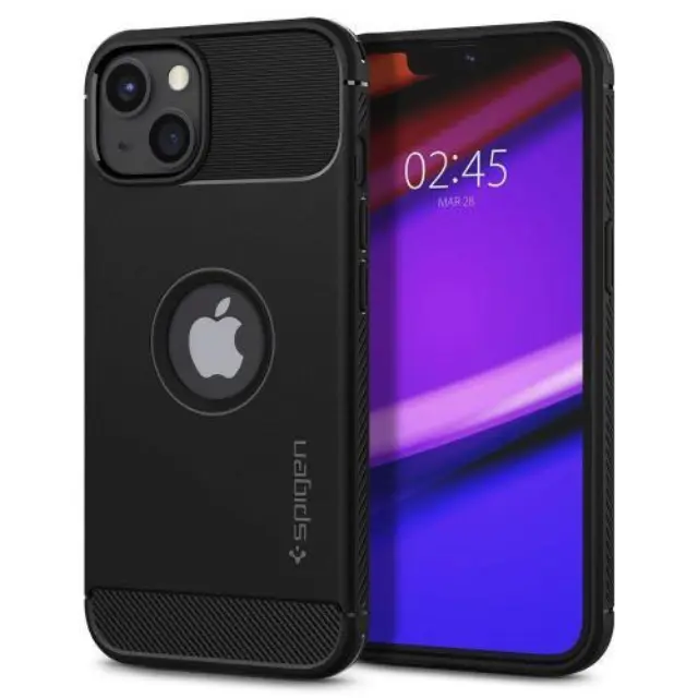 Θήκη Soft TPU Spigen Apple iPhone 13 Rugged Armor Μαύρο N55855