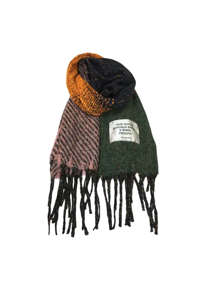 LE PANDORINE - Orange morgan scarf 65x185