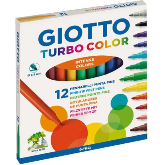 GIOTTO λεπτοί μαρκαδόροι Turbo Color 12 τεμάχια