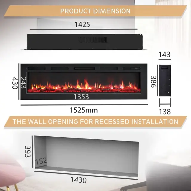 PAN150EL Ηλεκτρικό Τζάκι 150cm 2