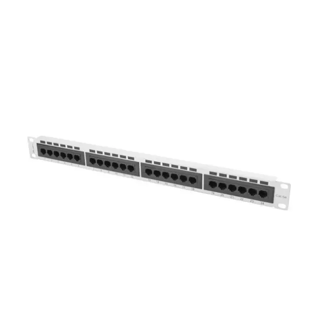Lanberg Patch Panel 24-Port Cat 5E Black (PPU5-1024-S)