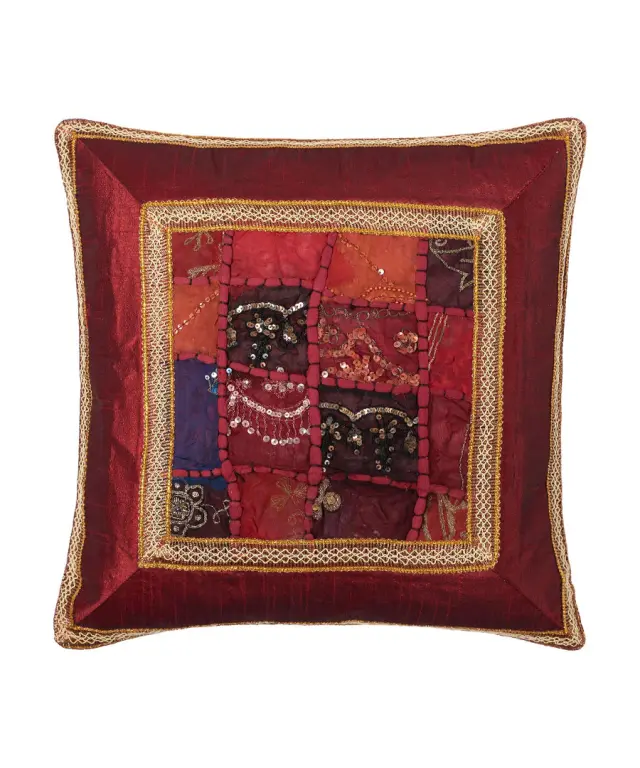 Μαξιλαροθήκη antic με φάσα (40cm x 40cm) μπορντώ -