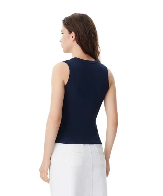 Tommy Hilfiger - Γυναικείο T-shirt Αμάνικο Rib Essential Tank Top Slim Fit DW0DW20673-C1G Μπλε Σκούρο 3
