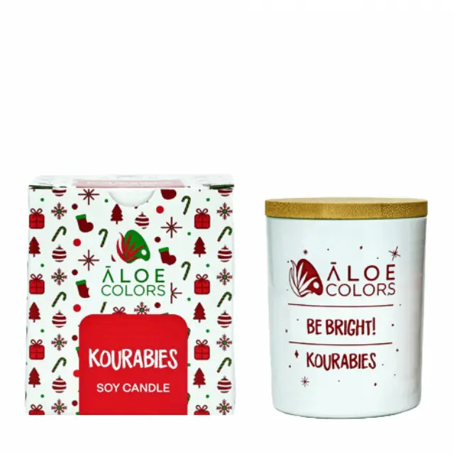 Aloe+ Colors Scented Soy Candle Kourabies, Αρωματικό Κερί Σόγιας Άρωμα Κουραμπιές, 150gr