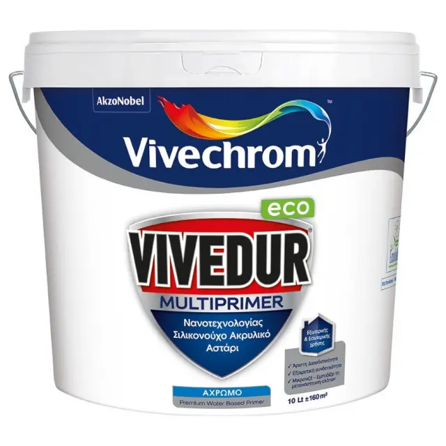 VIVECHROM VIVEDUR MULTIPRIMER ECO ΣΙΛΙΚΟΝΟΥΧΟ ΑΚΡΥΛΙΚΟ ΑΣΤΑΡΙ ΝΑΝΟΤΕΧΝΟΛΟΓΙΑΣ 10lt