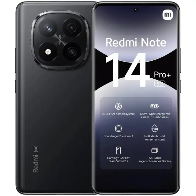 Xiaomi Redmi Note 14 Pro+ 5G Dual Sim 6.67" 12GB/512GB NFC IP68 Midnight Black