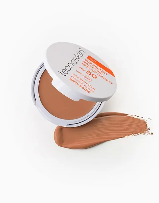 TECNOSKIN Sun Protect Mattifying Make-Up Compact SPF50 Αντηλιακή Πούδρα Προσώπου, 10g-MEDIUM 2