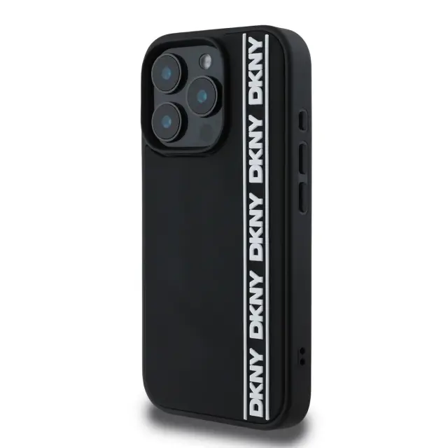 DKNY® 3D Rubber Rubber Repeat Logo Line Back Cover θήκη για iPhone 16 Pro Max-Μαύρο