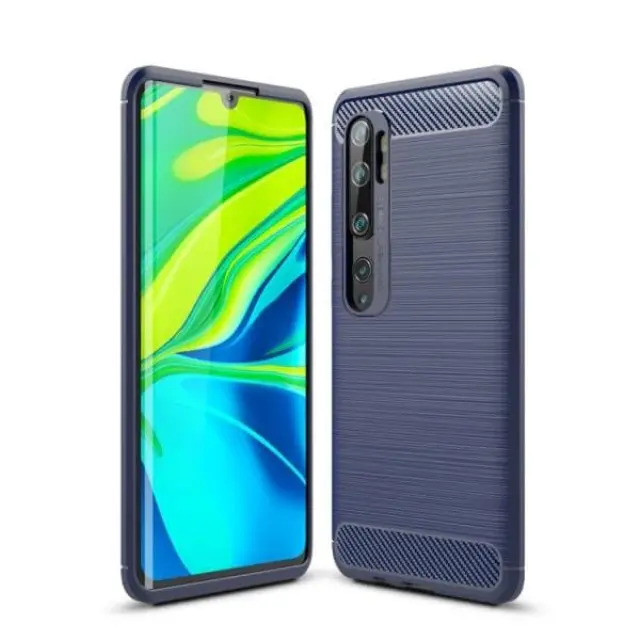 TPU Κάλυμμα Πλάτης Brushed Carbon γιαXiaomi Mi Note 10/ Mi Note 10 Pro - Μπλε OEM