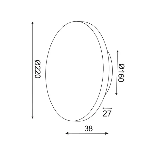 ECLIPSE-ΦΩΤΙΣΤΙΚΟ ΕΠΙΤΟΙΧΟ/ΟΡΟΦΗΣ ΓΚΡΙ MDF LED SMD 10W 3000Κ 800LM IP20 ΚΥΚΛΟΣ Φ22ΧΗ3,6CM / ZM1710LEDWC 2