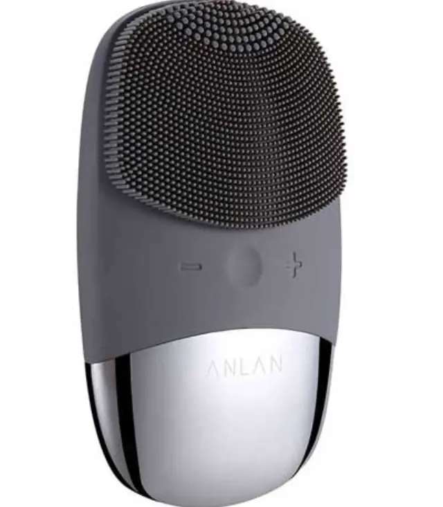 Anlan Βούρτσα Καθαρισμού Mini Silicone Electric Facial Brush with 3 Types of Cleaning - Γκρι (ALJMY04-0G)