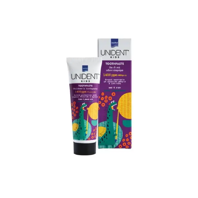 INTERMED Unident Kids Toothpaste 1400 ppm Φθοριούχος οδοντόκρεμα για την φροντίδα των παιδικών δοντιών 50ml