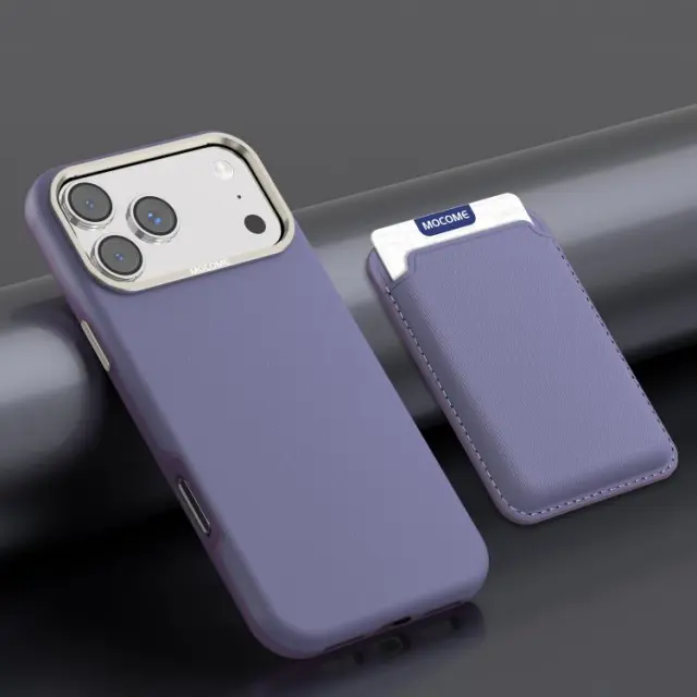 Magsafe Θήκη για iPhone 17 Pro Max/18 Pro Max με Αποσπώμενο Πορτοφόλι Καρτών-Purple OEM 3