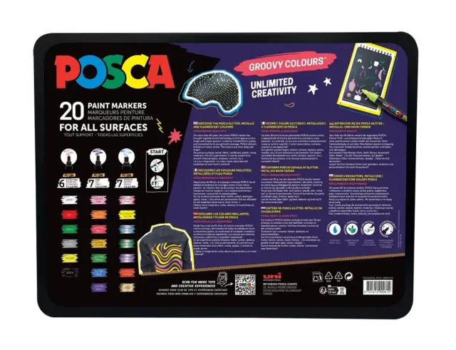 Σετ Ζωγραφικής Uni Posca Groovy Colours - 20 τεμάχιαPC METAL GROOVY_20P 2