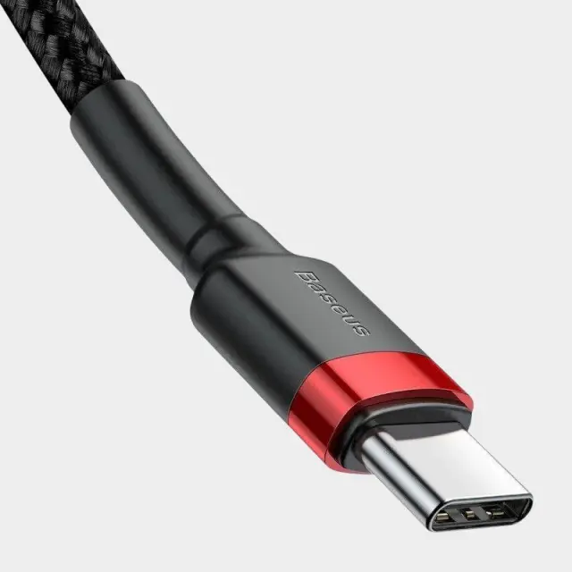 Καλώδιο Baseus® Cafule Braided USB 2.0 USB-C male - USB-C male 2m CATKLF-H91 - Μαύρο Κόκκινο - ONESIZE 3