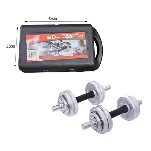 York Fitness Αλτήρες Σετ 20kg σε Βαλιτσάκι - Chrome Dumbell Set 20kg 0173006 3