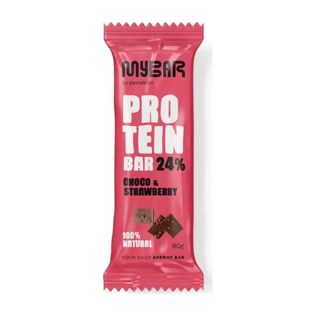MyBar Chocolate Strawberry Σοκολάτα Φράουλα Μπάρα Πρωτεΐνης 24%, 60g