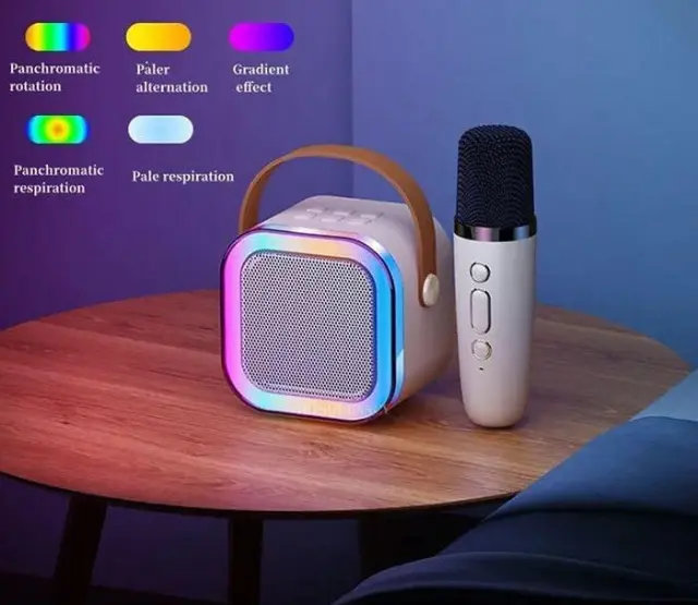 Σύστημα Karaoke με Ασύρματα Μικρόφωνα K12 σε Ροζ Χρώμα 3