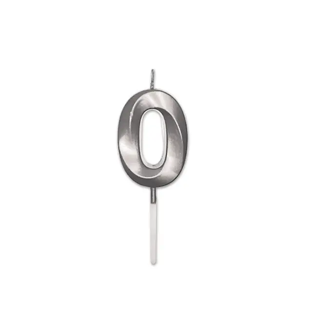 Κερί Prestige Silver Metal 9 cm Νούμερο 0