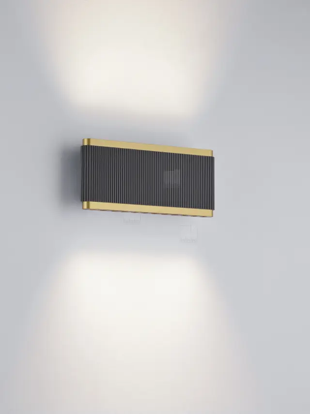 Φωτιστικό Τοίχου KOBE LED Μαύρο-Χρυσό 11W 2700K IP20 Άμεσο & Έμμεσο Φως Μαύρο Μαύρο/Χρυσό Χρυσό 2