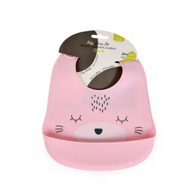 Cangaroo Oscar Βρεφική Σαλιάρα Σιλικόνης Pink 3