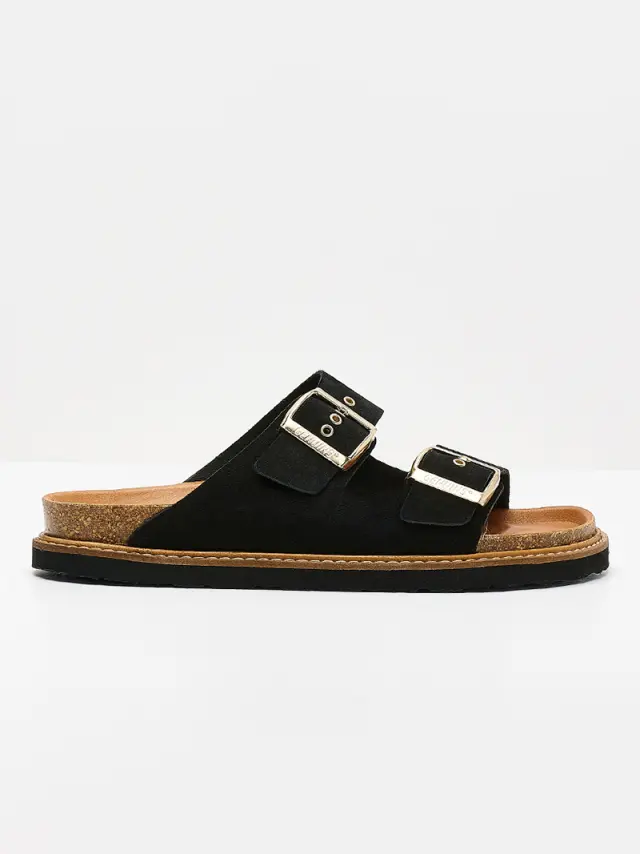 Genuins Πέδιλα Γυναικείο δέρμα suede Μαύρο GEN/HAWAII VELOUR BLACK 2
