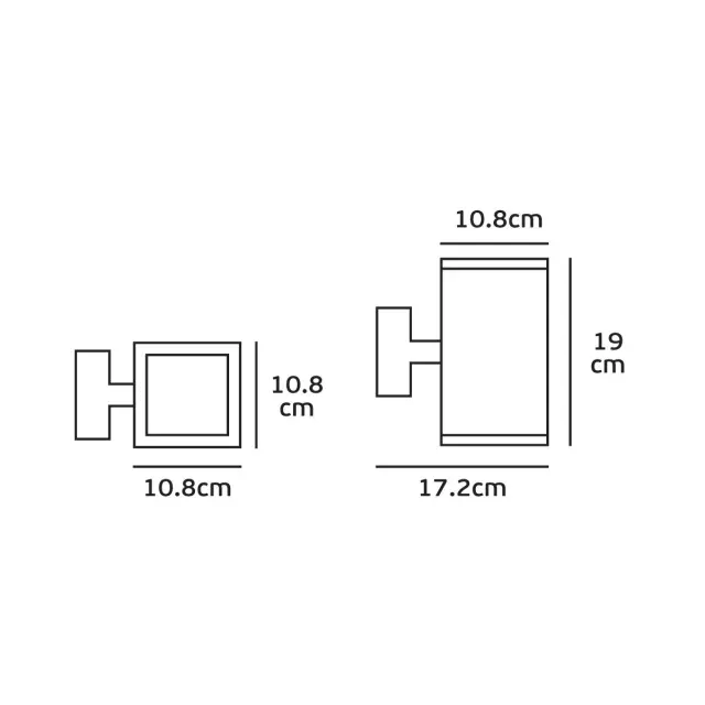 Let 01064/B Φωτιστικό τοίχου E27/Par30 IP54 19cm μαύρο 2