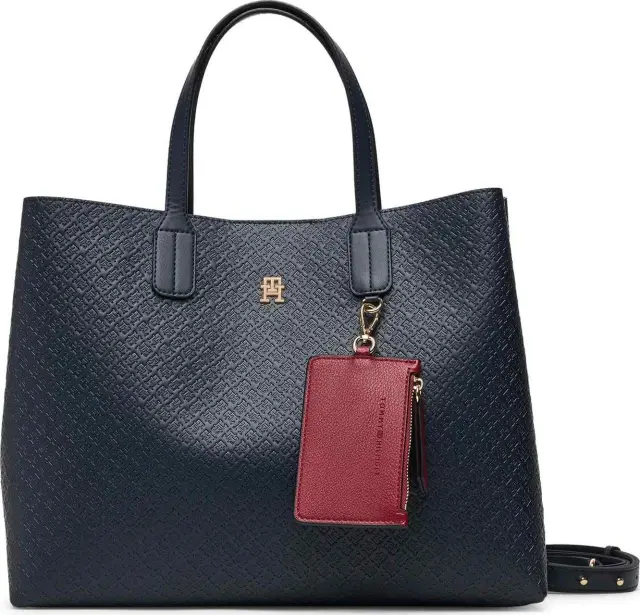 Tommy Hilfiger Γυναικείο Μεγάλο Τσάντα TH Tote Icon Satchel Monogram Space Blue