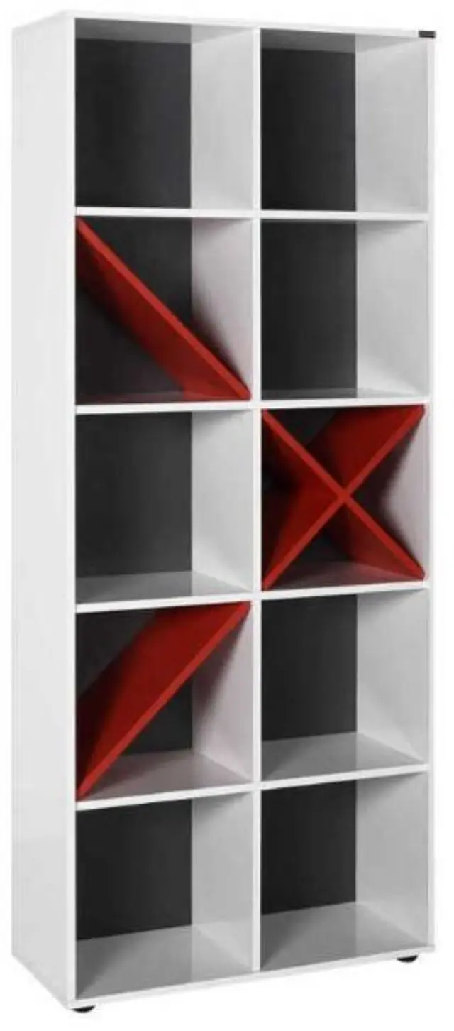 Βιβλιοθήκη KTP-910-BK Gaming Λευκή 75x188x30cm 2