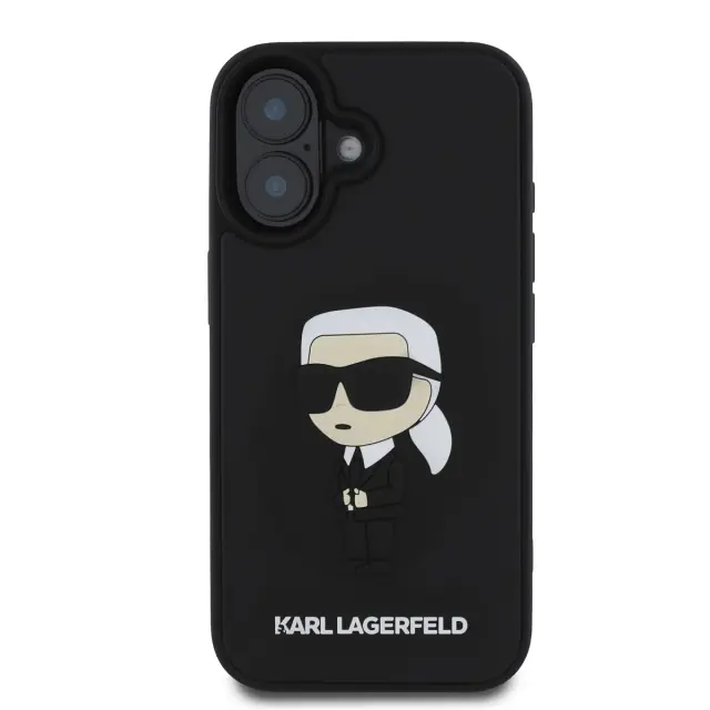 Karl Lagerfeld 3D Rubber Ikonik Case for iPhone 16 Black 2