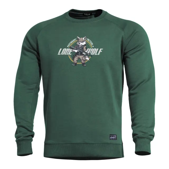 Pentagon Hawk Sweater "LONE WOLF"-Μπλούζα Φούτερ για Καθημερινή Χρήση - 74-Maroon Red-Κεραμιδί 2