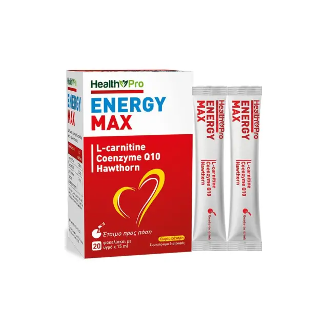 HEALTH PRO Energy Max Συμπλήρωμα Διατροφής Για Ενέργεια, Τόνωση & Ευεξία 20x15ml