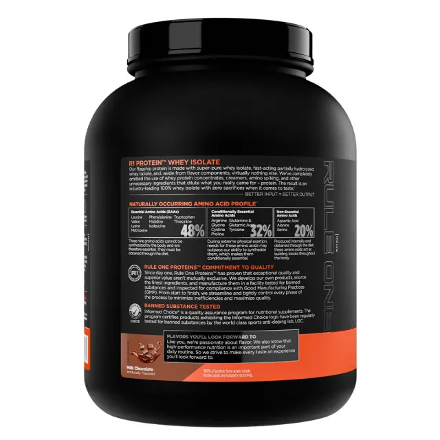 Rule1 R1 Protein Whey Isolate Milk Chocolate, 5 lbs 3