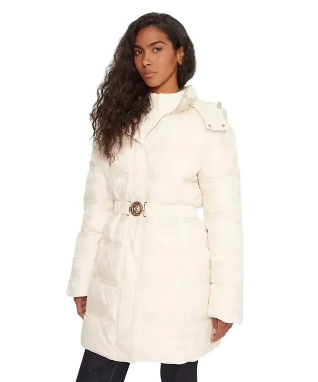 Guess - Γυναικείο Μπουφάν Imma Midi Puffer Regular Fit W5BL44W2912-G1F7 Μπεζ