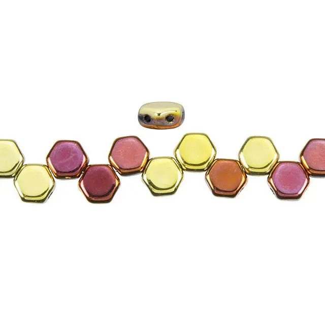 Χάντρα Honeycomb 6mm - Jet California Gold ~30τεμ