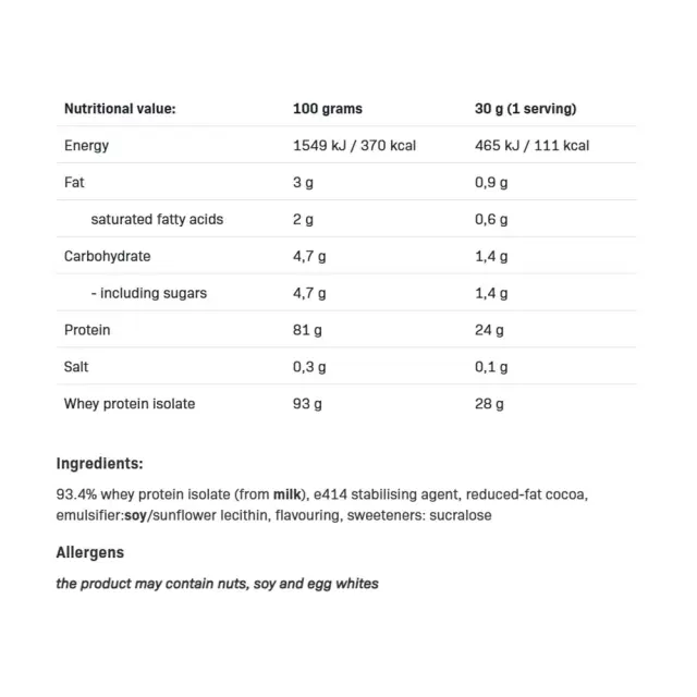 ALLNUTRITION Isolate Protein Milk Chocolate, 908 g 2