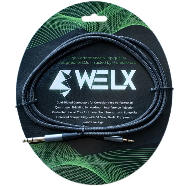 WELX Premium TS 3.5mm JACK to TS 6.5mm JACK Cable – 1.5m (TX)