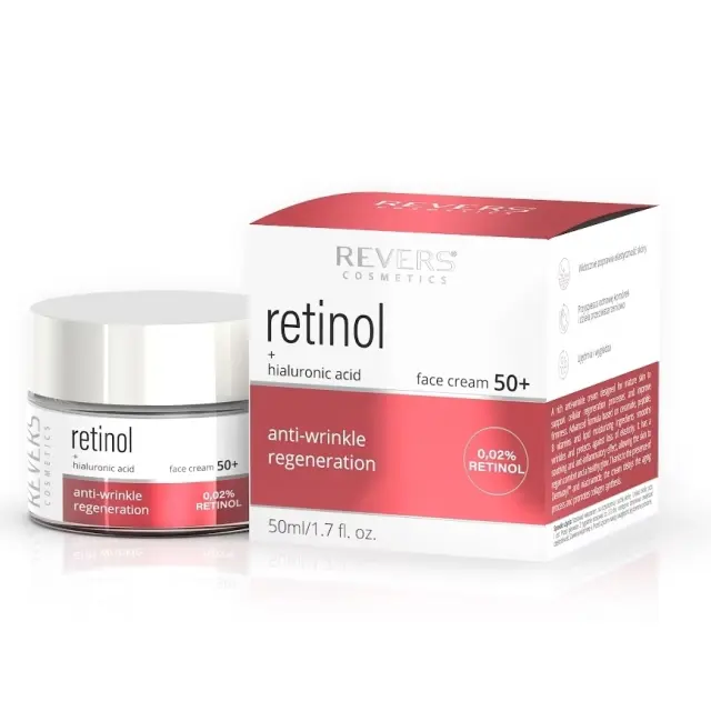 Revers Cosmetics Κρέμα προσώπου με ρετινόλη & υαλουρονικό 50+ 50ML