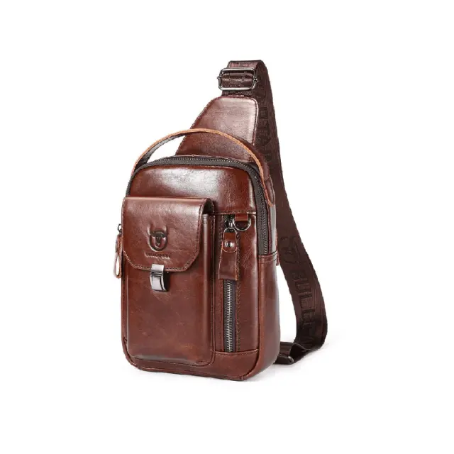 Δερμάτινο τσαντάκι body Bull Captain XB555 σκούρο καφέ - One Size