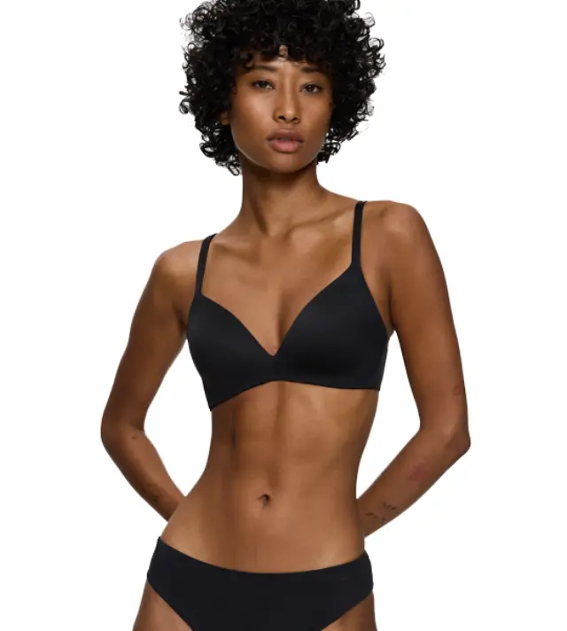 Triumph Σουτιέν Body Make-Up Soft Touch P EX Με Ενίσχυση Χωρίς Μπανέλες Μαύρο - 75C