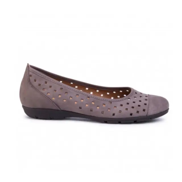 Gabor Μπαλαρίνες Γυναικείο δέρμα Nubuck Γκρί GAB/64169 19-WALLABY