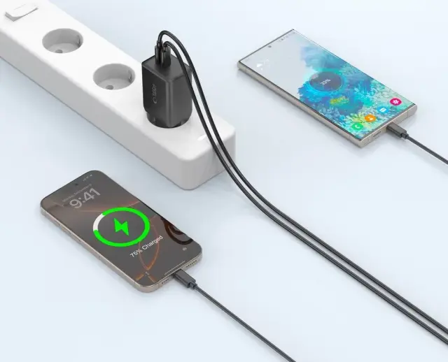Tech-Protect® Φορτιστής Γρήγορης Φόρτισης με 2xUSB-C 45W-Black 3