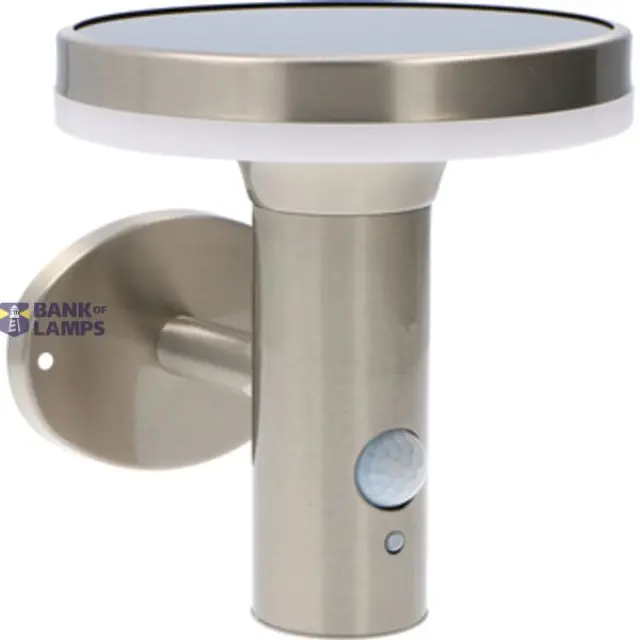 Outdoor Solar Light - wall light - Sevilla 6W 600lm 2700K IP44 - Sensor - Stainlesssteel