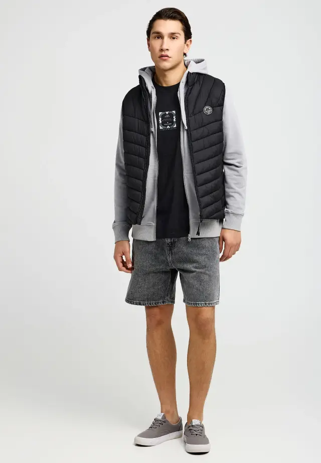 Funky Buddha Sleeveless Puffer Jacket Black FBM013-001-01 - 3XL 2