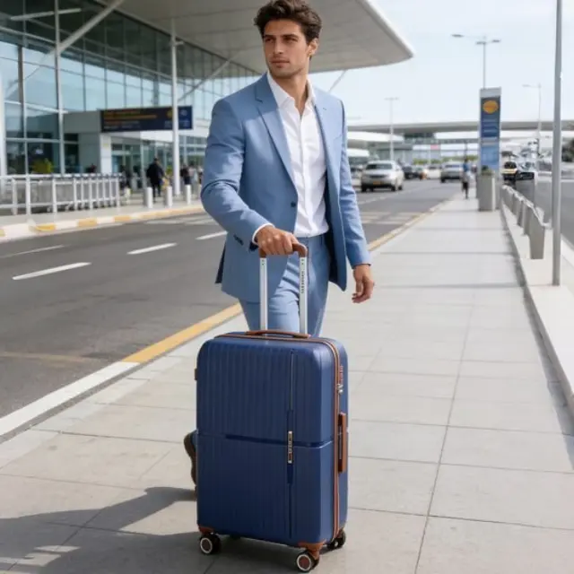 Βαλίτσες σκληρές Newcom N1596 (PP) μεσαία μεγάλη 67x22,5x43 cm + 76x29x49 cm μπλε - Small 2