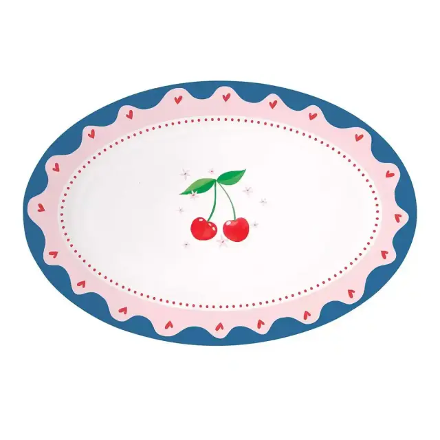 Easy Life Πιατέλα Οβάλ Πορσελάνης Fruit Mania 35x23.5cm Πολύχρωμο