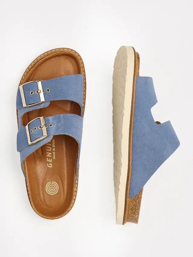 Genuins Πέδιλα Γυναικείο δέρμα suede Μπλέ GEN/HAWAII VELOUR JEANS - 36 3